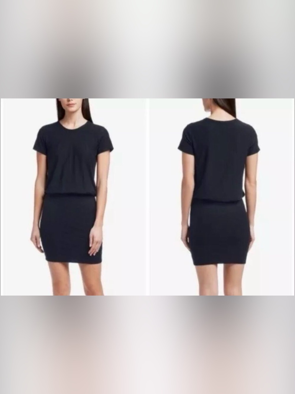 James Perse Blouson T-shirt Ruched Mini Dress Size M (2) Black